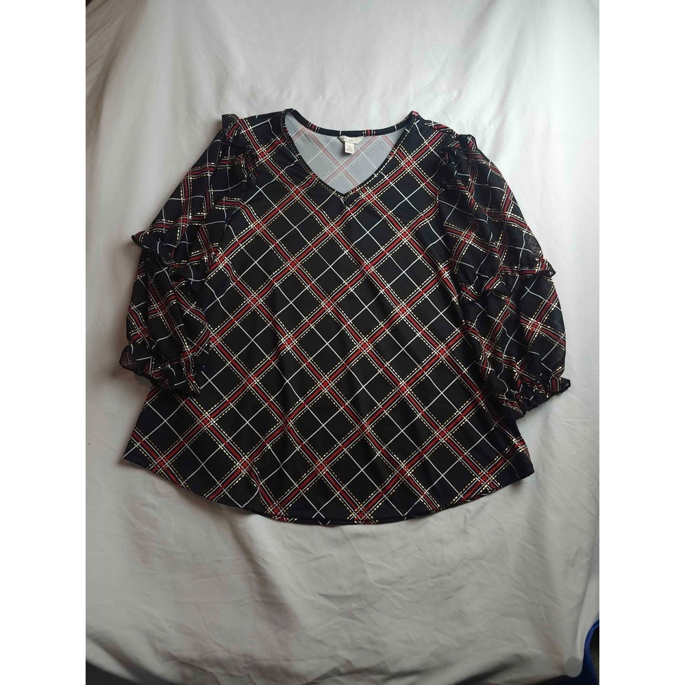 Cato Blouse Women S Metallic Gold Dark‎ Academia Office Chic Corporate Girlie
